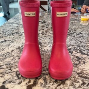 Hot Pink Kids Hunter Rain boots Size US 10